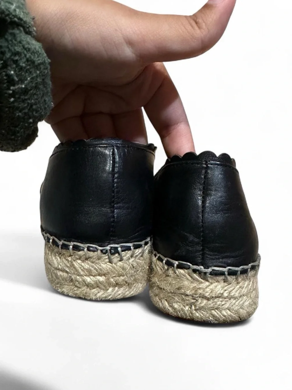 Kate Spade Leather Espadrille Black Size 6.5
